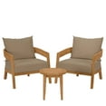 thumbnail image 2 of Modway Brisbane 3-Piece Teak Wood Outdoor Patio Set in Natural Light Brown, 2 of 10