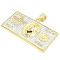 thumbnail image 2 of Mens Real Yellow Gold Sterling Silver 100 Dollar Bill Cash Custom Pendant Charm, 2 of 4