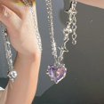 thumbnail image 3 of 2023 Y2k - Collar con colgante de corazón de cristal morado para mujer, estilo punk, estilo dulce y genial, joyería estética de moda, regalo 2023 - LY5668301 - Modelo LY5668301, 3 of 4
