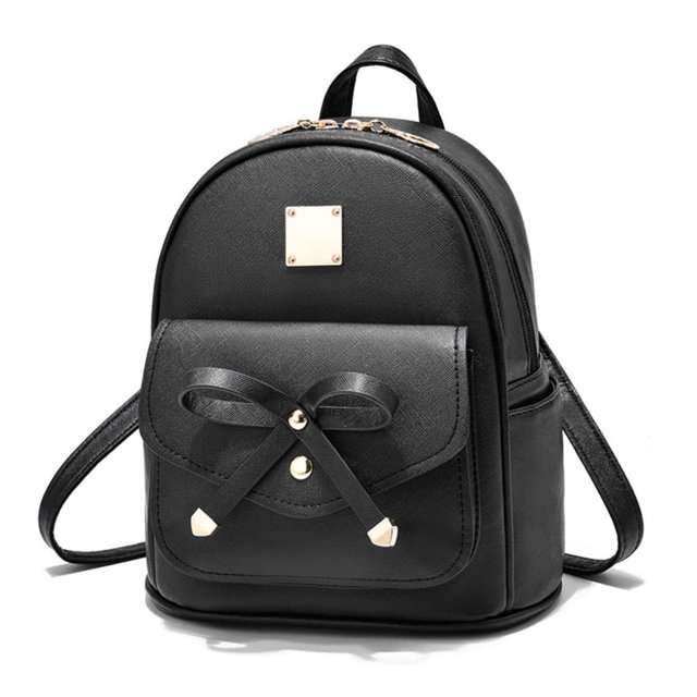 EASTIN Bowknot Cute Leather Backpack Mini Backpack Purse for Women White