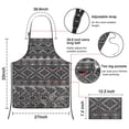 thumbnail image 3 of Black Pioneer Flower Geometric Striped Apron-Garden Aprons for Women with Pockets-Cotton Linen Waterproof Kitchen Cooking Gardening Aprons Adjustable for Kitchen,Cooking,BBQ and Salon 33x27 Inch, 3 of 7