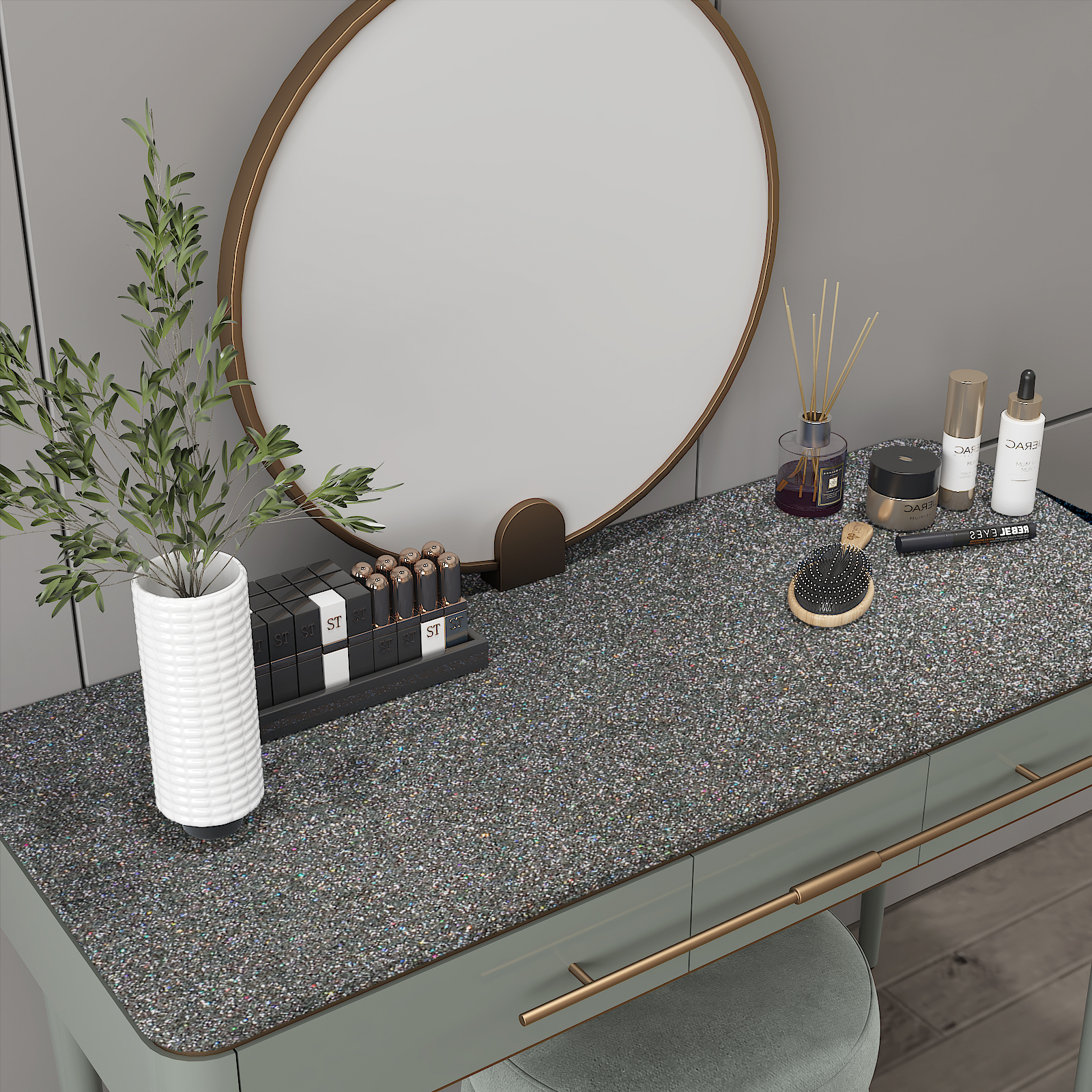 CHIHUT Holographic Grey Glitter Wallpaper Stick and Peel for Bedroom Walls Sparkle Grey Self Adhesive Wallpaper Removable Decorative Contact Paper for Cabinets Drawers Room Decor 15.7''x236''