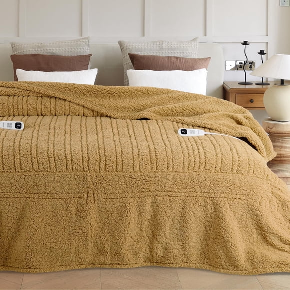 Manta térmica eléctrica blunique blunique Queen Size Camel