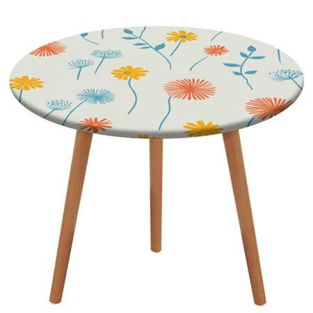 

ZHANGS Joyful Dandelion Patch 1721 Round Table Cover Stain-Resistant Fitted Tablecloth Oil-Proof Wipeable Elastic Table Cover Waterproof Table Cloth for Halloween Thanksgiving Christmas