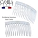 thumbnail image 4 of Camila Paris Cp3111 Peine lateral para el cabello francés, pequeño, curvo, blanco, con torcedura francesa, peines decorativos de sujeción fuerte, pinzas para el cabello para mujeres, moño, moño recogi, 4 of 5