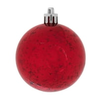 Vickerman 4" Christmas Ornament Ball, Red Shiny Mercury Finish Shatterproof Plastic, Holiday Christmas Tree Decoration, 6 Pack