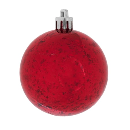 Vickerman 4.75 Christmas Ornament Ball Red Shiny Mercury Finish Shatterproof Plastic Holiday Christmas Tree Decoration 4 Pack