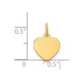 thumbnail image 2 of 14k Yellow Gold Solid Polished Plain .009 Gauge Engraveable Love Heart Disc Charm 16x10mm Wide Pendant Necklace for Wome, 2 of 2