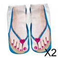 thumbnail image 1 of 2x -Calcetines, Calcetines con Estampado de Manicura, Calcetines de Sandalias, Patrón, Calcetines Divertidos Y Cómodos, Calcetines Tobilleros de Corte 2 piezas, 1 of 8