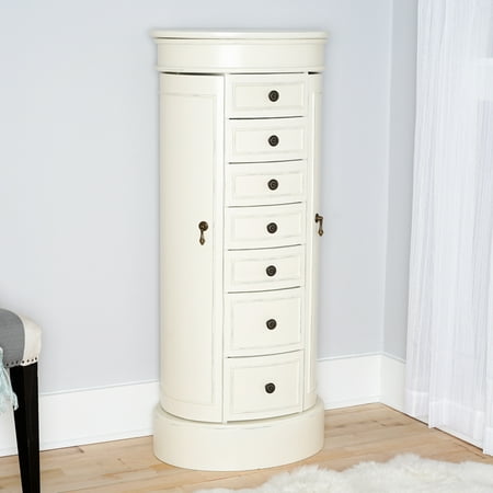Bailey Standing Jewelry Armoire Ivory - Hives & Honey