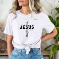 thumbnail image 2 of VBTAPA Jesus Shirts for Women Christian Cross Printed Short Sleeve T-shirts Happy Easter Rabbit Graphic Tees on Sale White XXXL, 2 of 6
