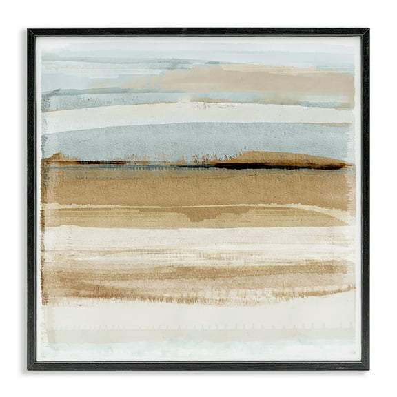 Stupell Industries Winter Sands Abstraction Abstract Painting Black Framed Art Print Wall Art, 12 x 12