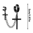 thumbnail image 2 of Neutral Punk Hop Stainless Steel Sound Lock Pendant Earrings For Boys And Teenagers Style Jewelry, 2 of 2