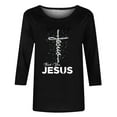 thumbnail image 5 of Aloohaidyvio Easter Shirts for Women 3/4,Womens Easter Round Neck Long Sleeved Top T-shirt，Easter Ladies Clothing, 5 of 5