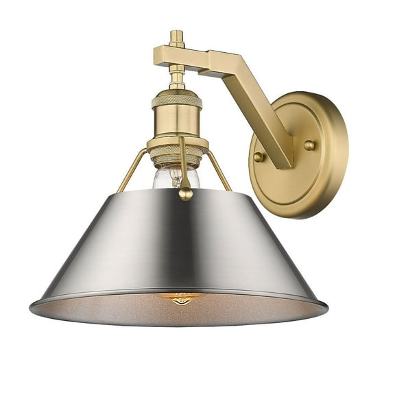 3306-1W BCB-PW Golden Lighting Orwell - 1 Light Wall Sconce-9.63 Inches Tall and 10 Inches Wide-Brushed Champagne Bronze Finish-Pewter Shade Color