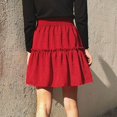 thumbnail image 6 of Skirts for Women Skirt Platform Competitor Analysis Women's Summer Cute High Waist Ruffle Skirt Print Swing Beach Skirt Red XL, 6 of 6