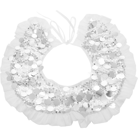 RENACLIPY Detachable White Glitter Collar Polyester for Stylish Outfits