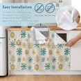 thumbnail image 5 of Teal Yellow Snowflake Christmas Cabinet Curtain 32"Wx55"L,Dustproof Pantry Door Curtain W/ Self Adhesive Tape,Xmas Snowflake Rustic Tall Storage Cover Privacy Drape for Bathroom Kitchen Laundry Room, 5 of 9