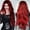 Red, variant on Qliuoazw Fashion Long Curly Wavy Synthetic Wig Red Natural Full Wigs For Women