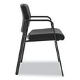 thumbnail image 6 of basyx VL605 Guest Reception Waiting Room Chair, Black Leather, with Arms, Metal Base, 6 of 9