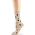 thumbnail image 6 of 7BIGSTARS KINGDOM Women Cotton Crew Fun Socks - 4 Pack Medium - Cactus Desert Gifts Long -Sock Size: 9 -11, Shoe Size: 5-9, 1 pair White,1 pair Light Beige, 1 pair Denim Blue, 1 pair Dark Navy, 6 of 9