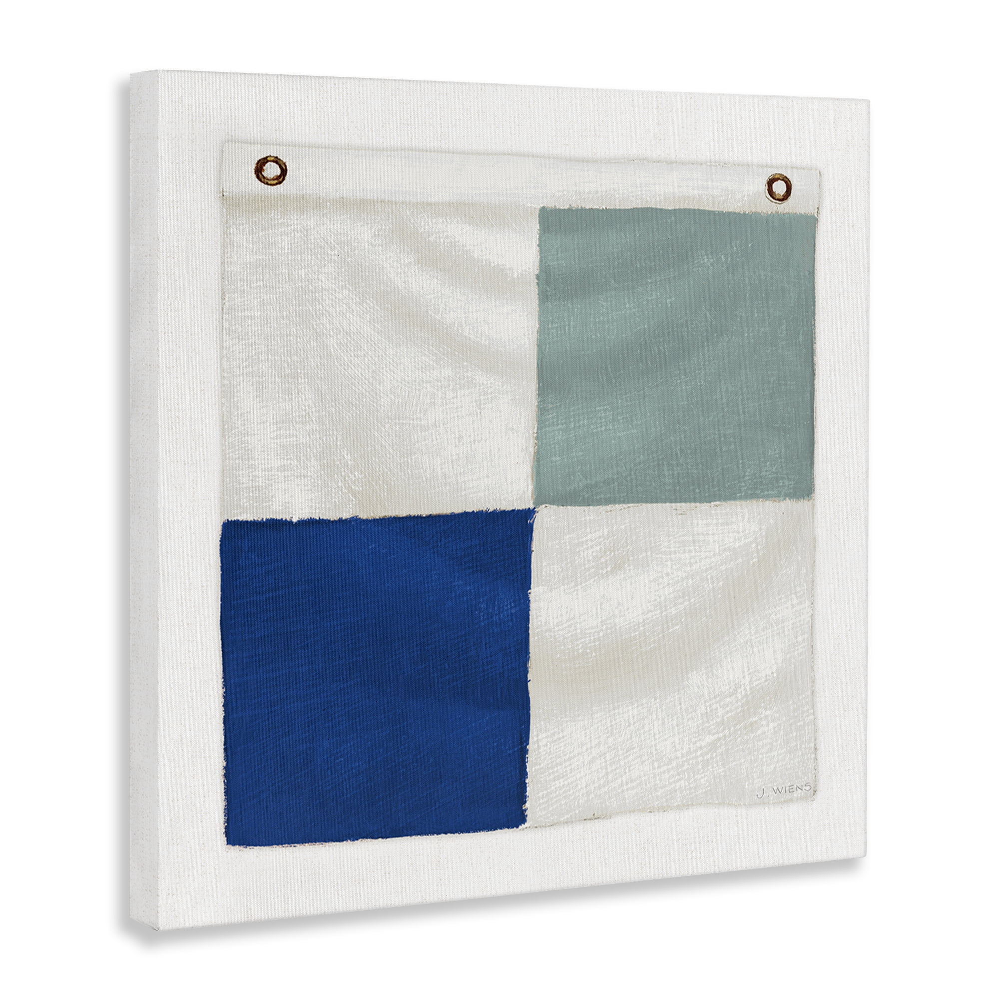 Stupell Industries Checkered Boat Flag Nautical & Beach Painting Wrapped Canvas Art Print Wall Art, 24 x 24