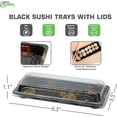 thumbnail image 4 of EcoQuality Black Sushi Trays with Lids 6.37 x 3.5 inch - Disposable Sushi Container Packaging with Cover, Carry Out, Takeout Boxes, Plastic to Go Containers Set, Entrees, Appetizers, BPA Free (900), 4 of 4