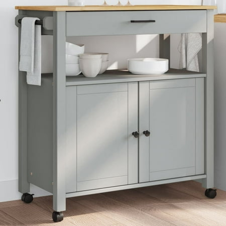 vidaXL Kitchen Trolley MONZA 33.1 x15.7 x35.4 Solid Wood Pine