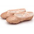 thumbnail image 2 of Nexete Ballet Shoes Split-Sole Slipper Flats Ballet Dance Shoes for Toddler Girl & Women in Gold, Gold Glitter, Silver, Pink,Pink Glitter, Rose Gold, Nude Black Colors, 2 of 6