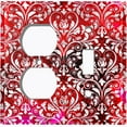 thumbnail image 4 of Metal Light Switch Plate Cover Elegant Red Gray Damask DAM050, 4 of 13