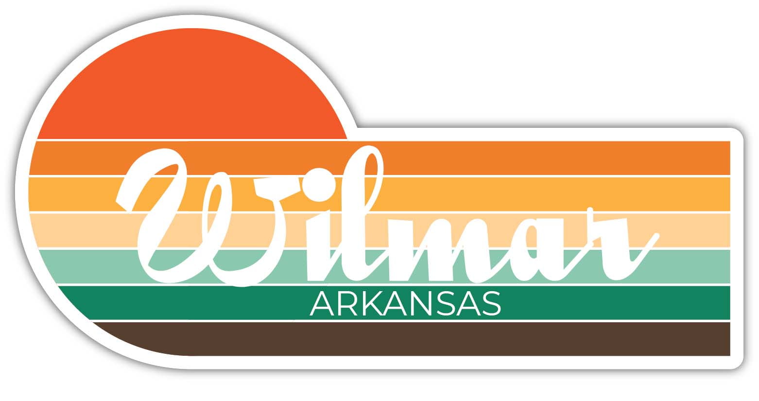 Wilmar Arkansas 4 x 2.25 Inch Sticker Retro Vintage Sunset City 70s