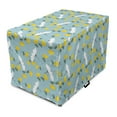 thumbnail image 1 of Yellow Bird Dog Crate Cover, Flying Cranes and Flowers Pattern, Easy to Use Pet Kennel Cover Small Dogs Puppies Kittens, 7 Sizes, Pale Blue Yellow, by Ambesonne, 1 of 6