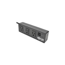 Tripp Lite Tlp310usbc Protect It! 3-outlet Surge Protector With 2 Usb Ports & Desk Clamp