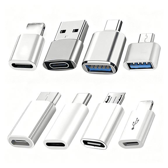GJX 8Pcs Usb C Adapter Set, Usb C to Micro Usb Otg Adapter, Usb C to Usb 3.0 Adapter for Phone Tablet Laptop Charging Data Transfer
