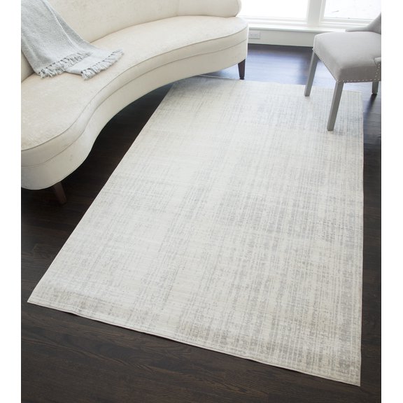 Rugs America Asteria Collection Ivory Gray AI100A Contemporary Abstract Area Rug 2'3" x 8'