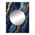 thumbnail image 2 of Designart "Abstract Illusion Blue and Gold Marble IV" Abstract Marble Mirror Wall Decor - Modern Blue Abstract Large Mirror For Wall Art Decor - 32" x 24" Inch, 2 of 5
