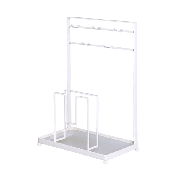 Escurridor de cocina de hierro, organizador de tapas de ollas, estante de encimera, colgador de cucharas. Estilo B