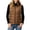 Winter Jackets Brown, variant on Guieoi Winter Jacket for Women Striped Checkered Hooded Vest with Zipper Lining and Pockets Coats Army Green M