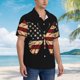 thumbnail image 3 of Balery Patriotic USA Butterfly Art Camisas hawaianas de manga corta para hombre, camisas playeras de corte holgado, camisas de vacaciones con botones,Small, 3 of 7