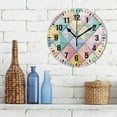 thumbnail image 3 of Yayeee 10" Wall Clock Battery Operated Quartz Round Silent Non-Ticking Home Decor, Colorful Geometric, 3 of 6