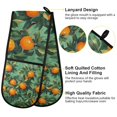 thumbnail image 2 of Yayeee Double Oven Mitt Kitchen Heat Resistant Baking 35" x7" Quilted Glove, Orange Tree Pattern, 2 of 6