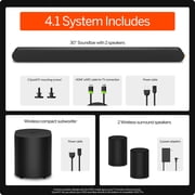 VIZIO 4.1 Soundbar with Dolby Atmos, Wireless Surround Speakers & Compact Subwoofer, QuickFit Compatible (SV410XW-0905)