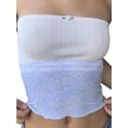 thumbnail image 2 of Coduop Women's Sexy Strapless Tube Tops Sleeveless Floral Print Patchwork Lace Trim Crop Top, 2 of 5