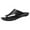Black, variant on Men Summer Rome Flip Flop Beach Slipper Comfortable T-Strap Open toe Slipper with Arch Support Impermeable Open toe Beach Leather Thong Sandals Cushion