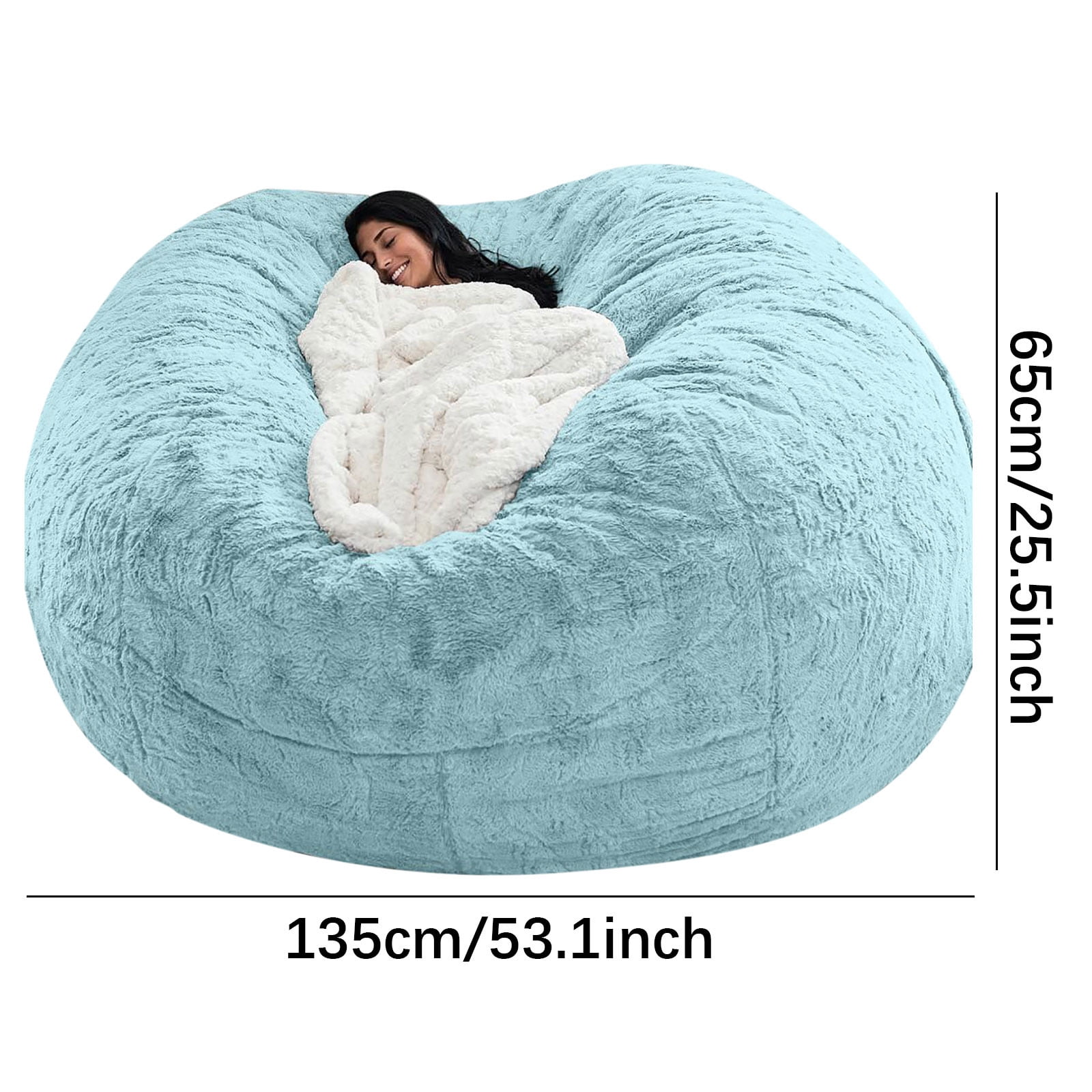 TUOBARR 1Pc Chair Cover Large Circular Softfluffy Comfortable Velvet Sofa Cover For Living Room Bedroom Office Home Decoration Onlycover No Filler 135Cmx65Cm