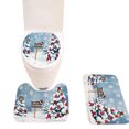 thumbnail image 1 of 3PCS Bath Rug Set Fashion Xmas Print Decorative Toilet Rug Toilet Lid Cover for Christmas, 1 of 8