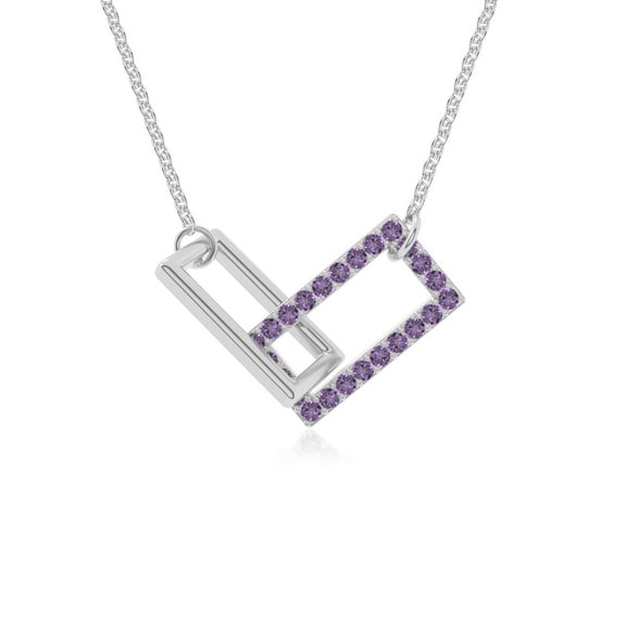 Natural Amethyst Interlock Pendant Necklaces for Women in Sterling Silver, February Birthstone Jewelry Gifts for Her Birthday, Wedding Anniversary, Graduation, Christmas, Mothers Day, Valentines