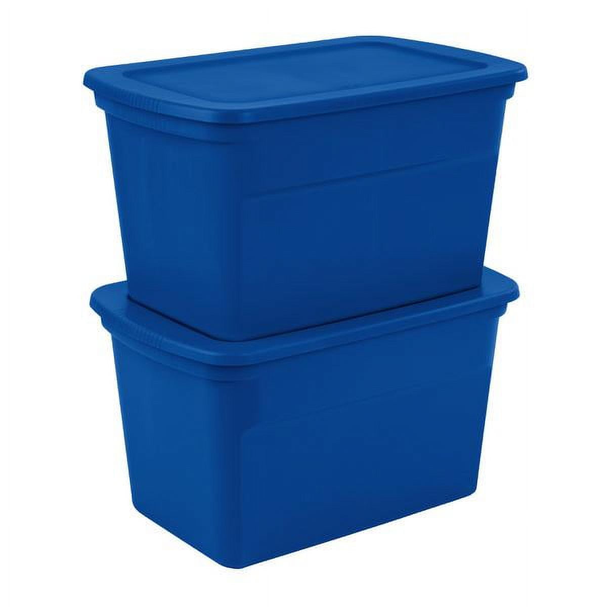 Sterilite Classic Lidded Stackable 30 Gal Storage Tote Container, Blue, 24  Pack, 1 Piece - Foods Co.