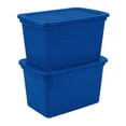 thumbnail image 3 of Sterilite 30 Gallon Heavy Duty Stackable Storage Tote, Blue Morpho, 3 of 6