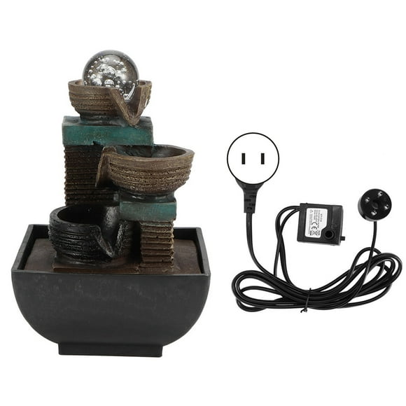 Innovative Resin Indoor Tabletop LED Water Fountain Ornament for Home Office Decoration